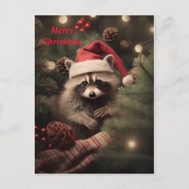 God jul Racoon Helg Vykort (Framsida)