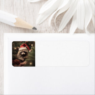 God jul Racoon Returadress Etikett