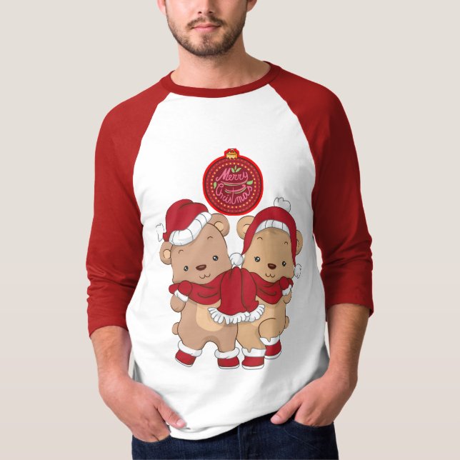 God jul Raglan T-Shirt (Framsida)