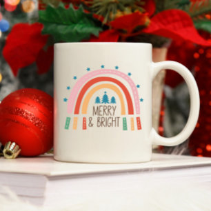 God Jul Rainbow Merry och Bright Två-Tonad Mugg