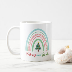 God Jul Rainbow Nice List Merry och Bright Kaffemugg