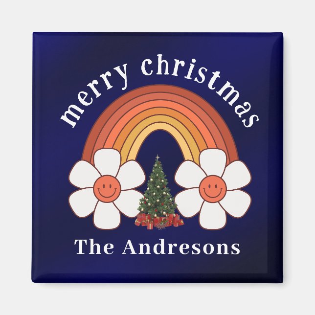God jul Rainbow Personlig Magnet (Framsidan)