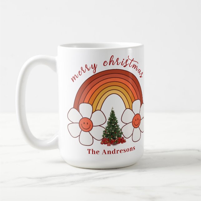 God jul Rainbow Personlig mugg (Vänster)