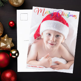God jul Rainbow Script Overlay Photo Helg Vykort
