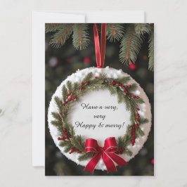 God jul Ram med Gräs Grenar Julkort