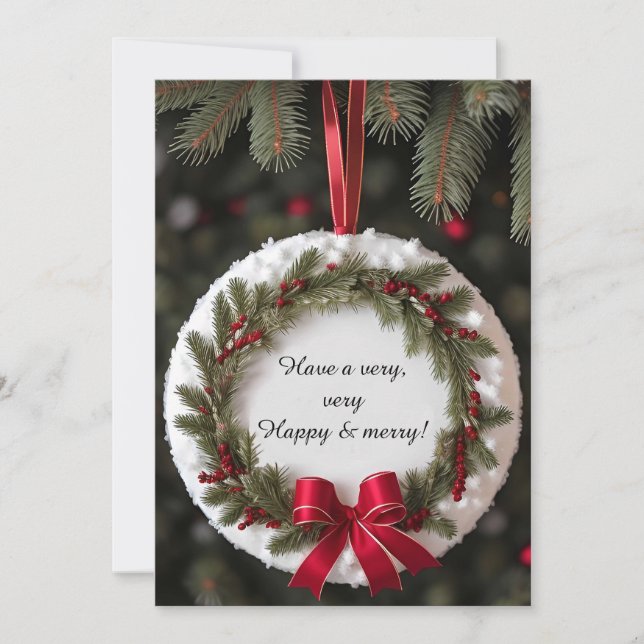 God jul Ram med Gräs Grenar Julkort (Framsida)