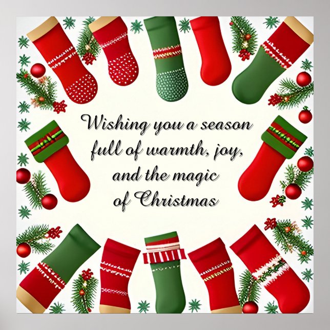 God jul Ram med Gräs Grenar Poster (Framsidan)