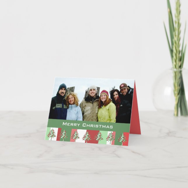 God jul Rand med ditt familjefoto Helgkort (Framsida)