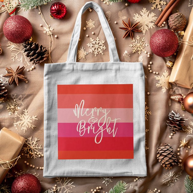 God Jul-Rand Merry och Bright Helgdag Tygkasse (Skapare uppladdad)