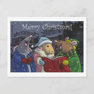 god jul Råtta vykort