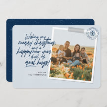 God jul Real Hugs skript Navy Photo