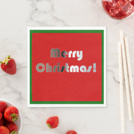 God jul Red and Grönt Napkins Pappersservett