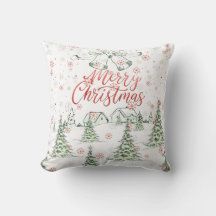 God jul Red and Grönt Snowy Träd