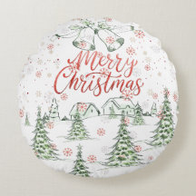 God jul Red and Grönt Snowy Träd