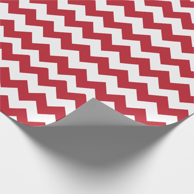 God jul Red and White Chevron Presentpapper (Hörn)