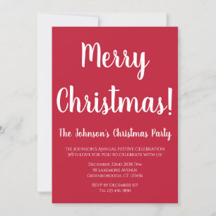 God jul Red and White jul Party Inbjudningar
