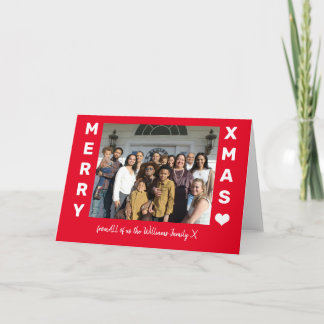 God jul Red and White Photo Kort