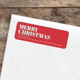 God jul Red and White Returadress Etikett