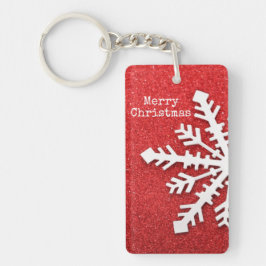 God jul Red and White Snowflake