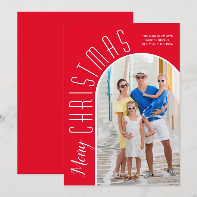 God jul Red Arch Photo Julkort (Fram/baksida)