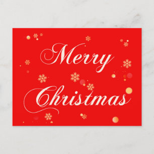 God jul Red Background Guld Snöflingor Helg Vykort