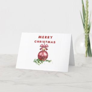 God jul Red Bauble Card Helgkort