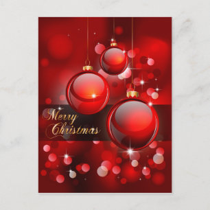 God jul Red Baubles Helg Vykort