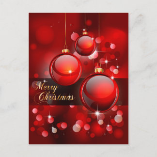 God jul Red Baubles Helg Vykort