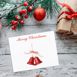 God jul Red Bell-dekoration med text Helg Vykort