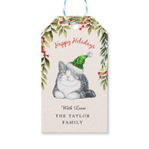 God jul Red Berries Tjock Cat Lovers