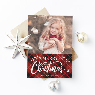 God jul Red Black Pset-fotokort Julkort
