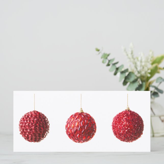 God jul Red Bollar dekoration med text (Stående Fram)
