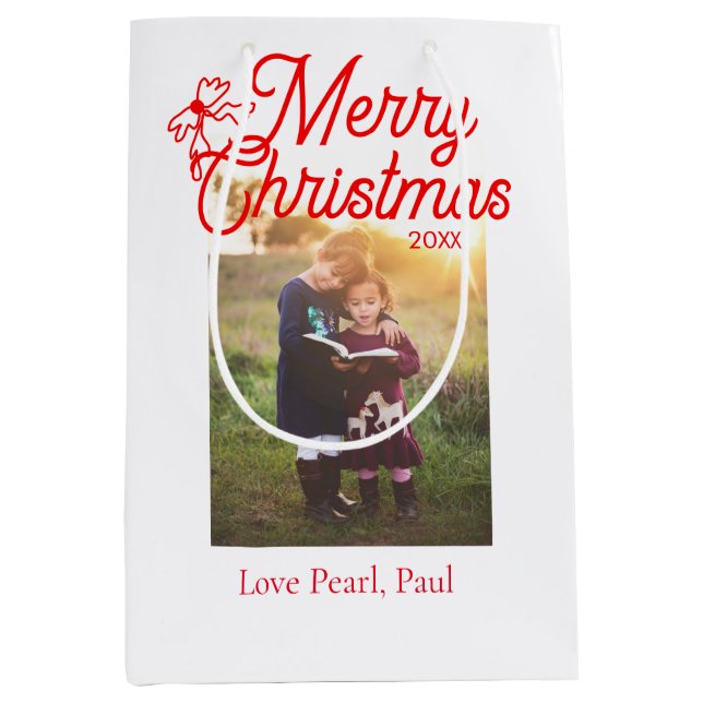 God jul Red bow children foto modern elegant (Framsidan)