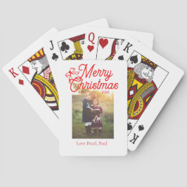 God jul Red bow children foto modern elegant Casinokort