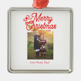 God jul Red bow children foto modern elegant Julgransprydnad Metall