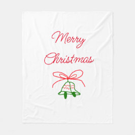 God jul Red bow grönt jingle klockor snyggt Fleecefilt