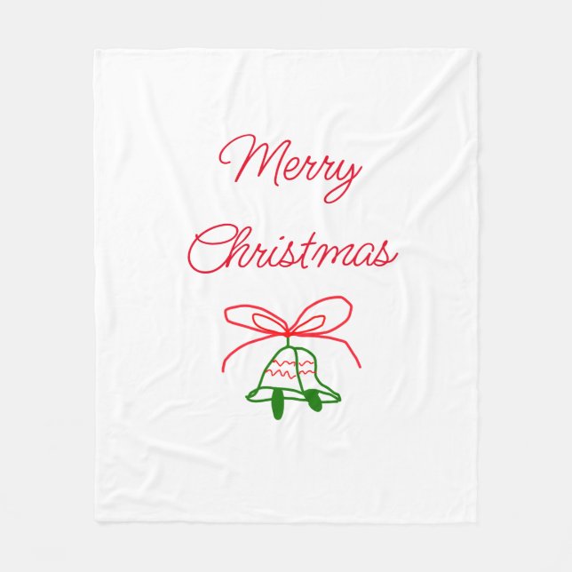 God jul Red bow grönt jingle klockor snyggt Fleecefilt (Framsidan)