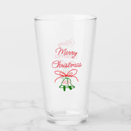 God jul Red bow grönt jingle klockor snyggt Glaskopp