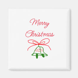 God jul Red bow grönt jingle klockor snyggt Magnet