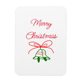 God jul Red bow grönt jingle klockor snyggt Magnet