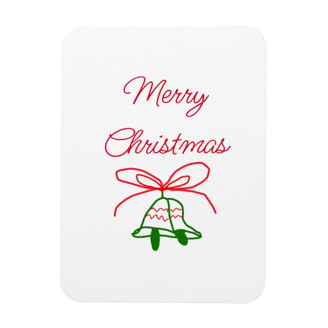 God jul Red bow grönt jingle klockor snyggt Magnet (Vertikal)