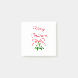God jul Red bow grönt jingle klockor snyggt Post-it Block
