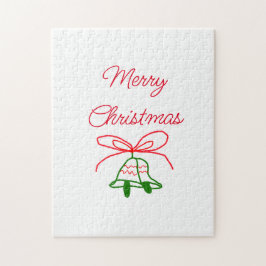 God jul Red bow grönt jingle klockor snyggt Pussel