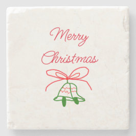 God jul Red bow grönt jingle klockor snyggt Stenunderlägg