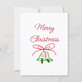 God jul Red bow grönt jingle klockor snyggt Vykort