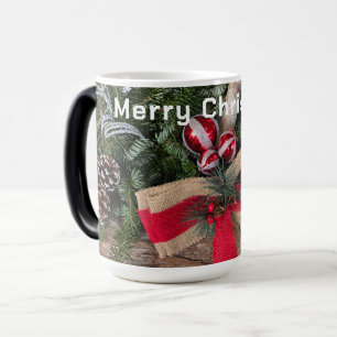 God jul Red Bow Ornaments Gräs Grenar Magisk Mugg
