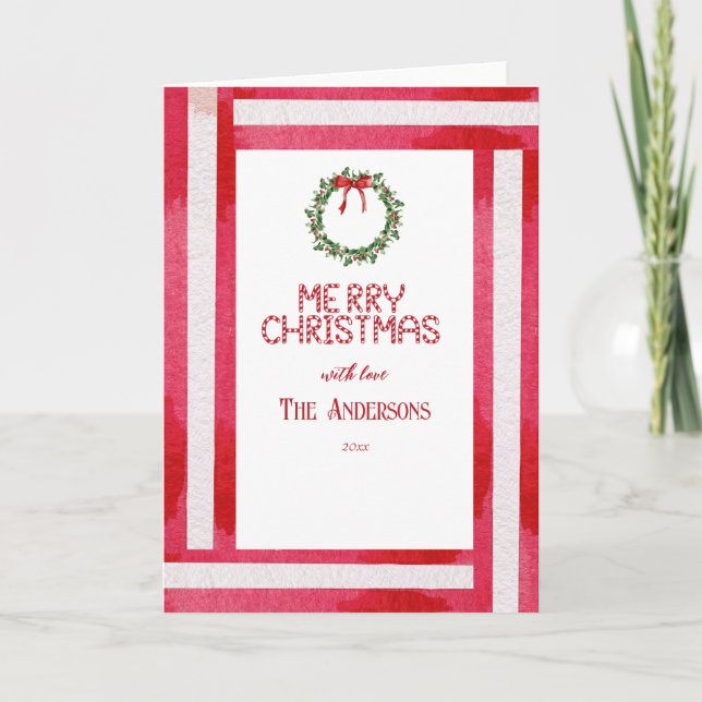 God jul Red Bow Personlig för andning Helgkort (Framsida)
