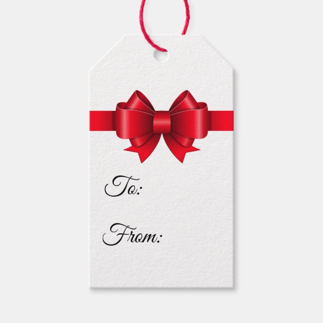 God jul Red Bow Presentetikett (Framsidan)