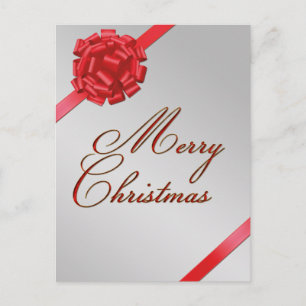 God jul Red Bow - vykort