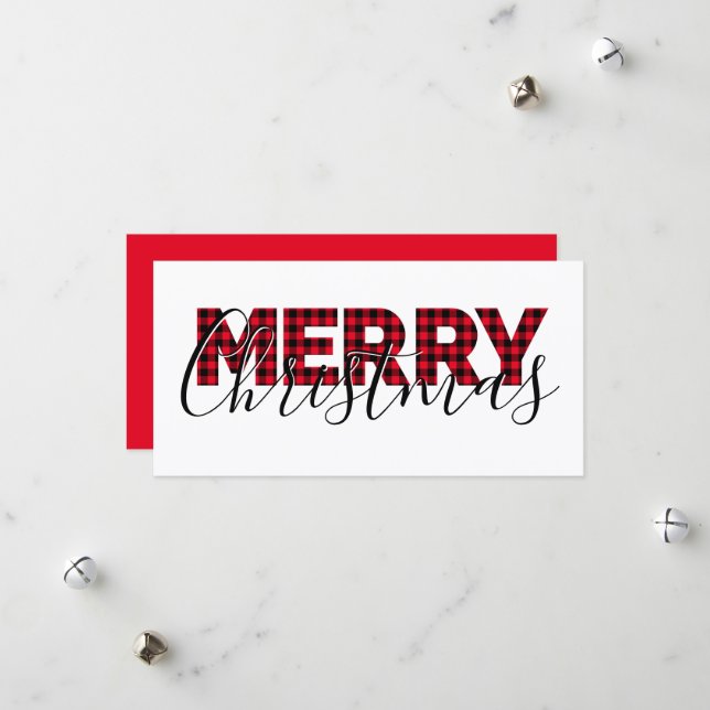 God jul Red Buffalo Play och Calligraphy Julkort (Fram/Back In Situ)